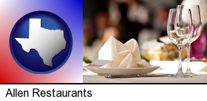 Allen, Texas - a restaurant table place setting