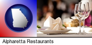 Alpharetta, Georgia - a restaurant table place setting