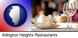 Arlington Heights, Illinois - a restaurant table place setting