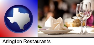 Arlington, Texas - a restaurant table place setting