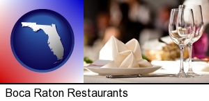 Boca Raton, Florida - a restaurant table place setting