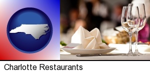 Charlotte, North Carolina - a restaurant table place setting