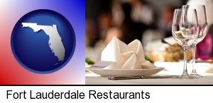 Fort Lauderdale, Florida - a restaurant table place setting