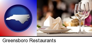 Greensboro, North Carolina - a restaurant table place setting