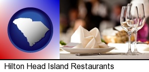 Hilton Head Island, South Carolina - a restaurant table place setting