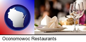 Oconomowoc, Wisconsin - a restaurant table place setting