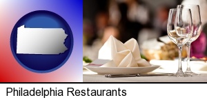 Philadelphia, Pennsylvania - a restaurant table place setting