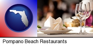 Pompano Beach, Florida - a restaurant table place setting