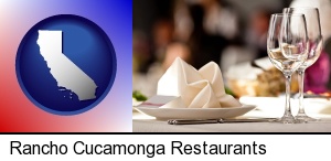 Rancho Cucamonga, California - a restaurant table place setting