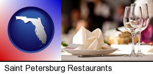 Saint Petersburg, Florida - a restaurant table place setting