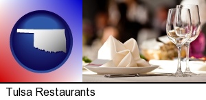 Tulsa, Oklahoma - a restaurant table place setting