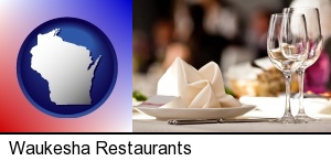 Waukesha, Wisconsin - a restaurant table place setting