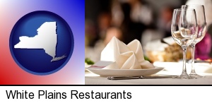 White Plains, New York - a restaurant table place setting
