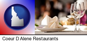 Coeur D Alene, Idaho - a restaurant table place setting