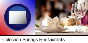 Colorado Springs, Colorado - a restaurant table place setting