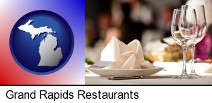 Grand Rapids, Michigan - a restaurant table place setting