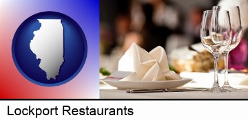 a restaurant table place setting in Lockport, IL