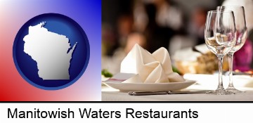 a restaurant table place setting in Manitowish Waters, WI
