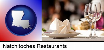 a restaurant table place setting in Natchitoches, LA