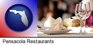 Pensacola, Florida - a restaurant table place setting