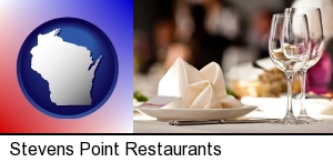 Stevens Point, Wisconsin - a restaurant table place setting